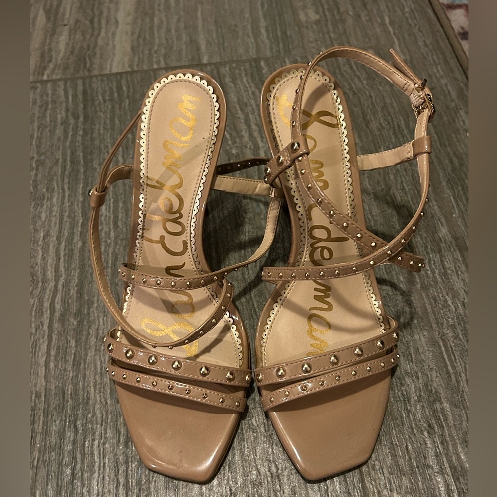 Sam Edelman Studded Strappy Sandals in Nude Tan